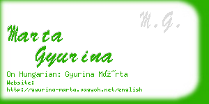 marta gyurina business card